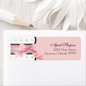 Étiquette de adresse - Baby shower Français Bow an (En situation)