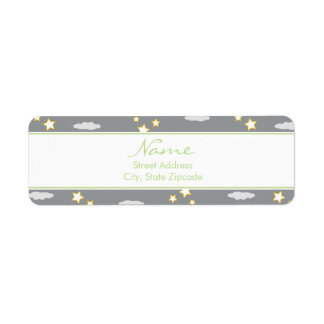 Étiquette de adresse Baby shower Lune et étoiles