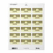 Étiquette de adresse baby shower - Points Brown et (Feuille entière)