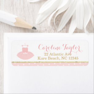 Étiquette de adresse Baby shower rose et or Tutu