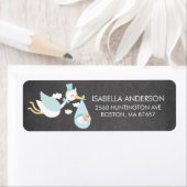 Étiquette de adresse Baby shower Stork Boys (En situation)