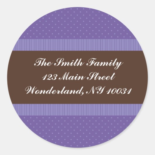 Étiquette de adresse baby shower - Violet et Brown (Devant)