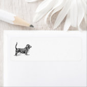 étiquette de adresse basset hound (En situation)