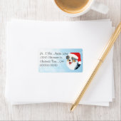 Étiquette de adresse berger australien de Noël (En situation)