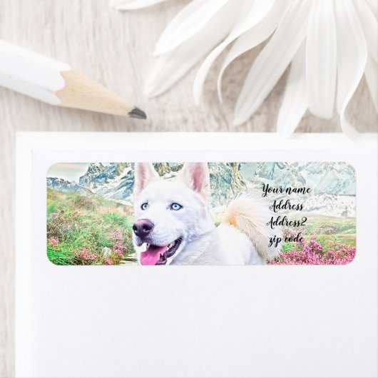 Étiquette de adresse blanc (En situation)