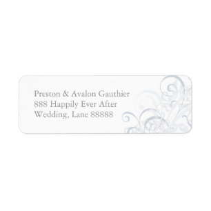Étiquette de adresse blanc de mariage de rouleau