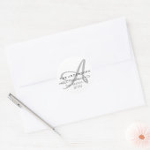 Étiquette de adresse blanc monogramme en gras (Enveloppe)