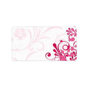 Étiquette de adresse blanc rose Abstrait Mariage f