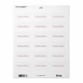 Étiquette de adresse blanc rouge clair simple (Feuille entière)