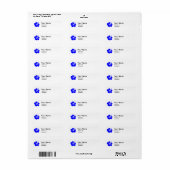 étiquette de adresse bleu (Feuille entière)