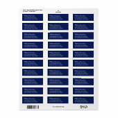 Étiquette de adresse bleu de base avec nom de scri (Feuille entière)