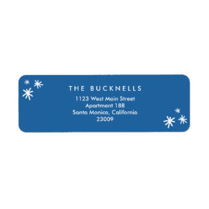 Étiquette de adresse bleu de Noël des vacances l