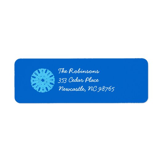 Étiquette de adresse bleu de retour de vacances de (Devant)