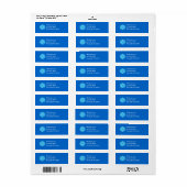 Étiquette de adresse bleu de retour de vacances de (Feuille entière)