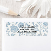 Étiquette de adresse bleu Delft 2 (En situation)