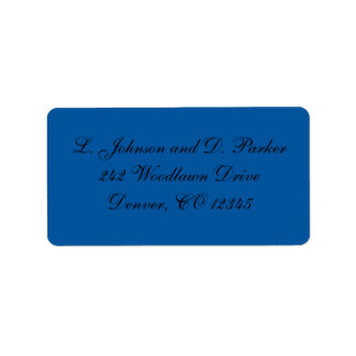 Étiquette de adresse bleu et noir Cobalt