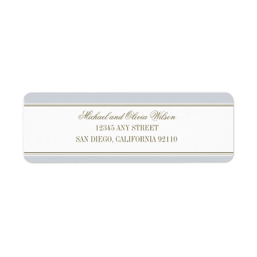 Étiquette de adresse bleu français simple bande (Devant)