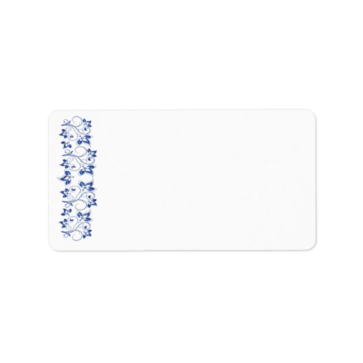 Étiquette de adresse bleu royal - blanc (Devant)