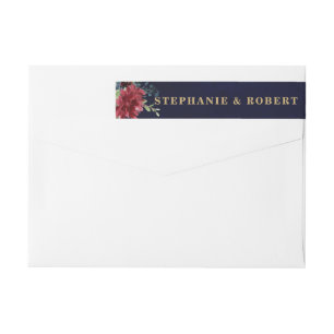 Étiquette de adresse Boho Russe Floral de la Marin