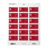 Étiquette de adresse Bonnes Fêtes rouges (Feuille entière)