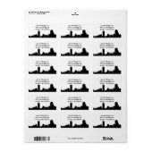 étiquette de adresse "Boston" (Feuille entière)