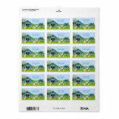 Étiquette de adresse Boy Barnyard Farm Animaux (Feuille entière)