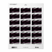 Étiquette de adresse branché zèbre rose chaud (Feuille entière)