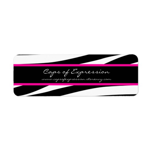 Étiquette de adresse branché zèbre rose chaud (Devant)