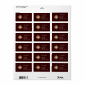 Étiquette de adresse Brown au chocolat au compas a (Feuille entière)