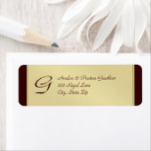 Étiquette de adresse Brown Monogram Gold Faux (En situation)