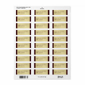Étiquette de adresse Brown Monogram Gold Faux (Feuille entière)