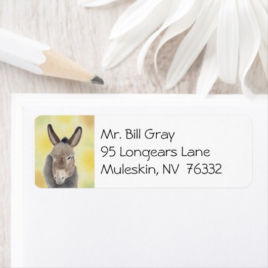 Étiquette de adresse Burro (En situation)