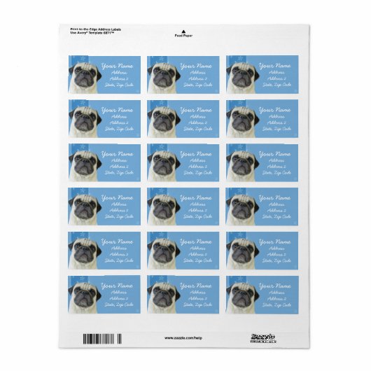 Étiquette de adresse carlin (Feuille entière)