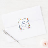 Étiquette de adresse Carré brodé Florals (Enveloppe)