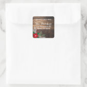 Étiquette de adresse Carré en bois foncé de Poinse (Sac)