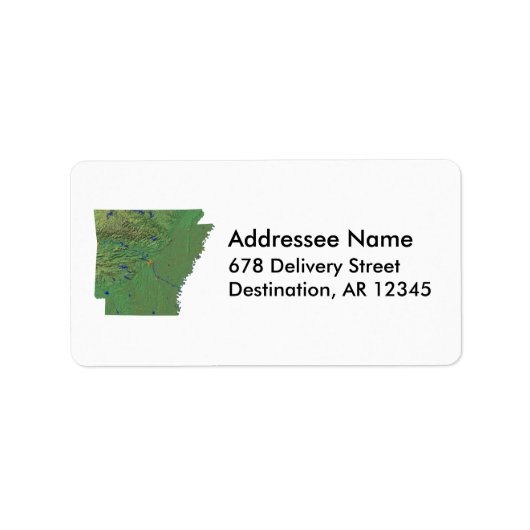 Étiquette de adresse Carte Arkansas (Devant)