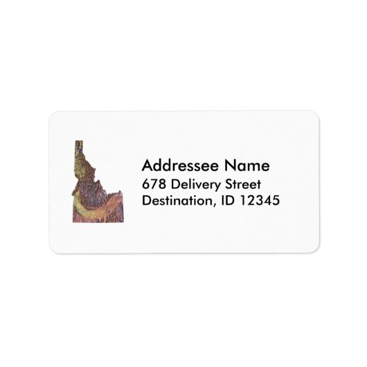 Étiquette de adresse Carte Idaho (Devant)