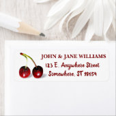 Étiquette de adresse cerises (En situation)