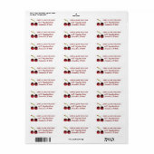 Étiquette de adresse cerises (Feuille entière)