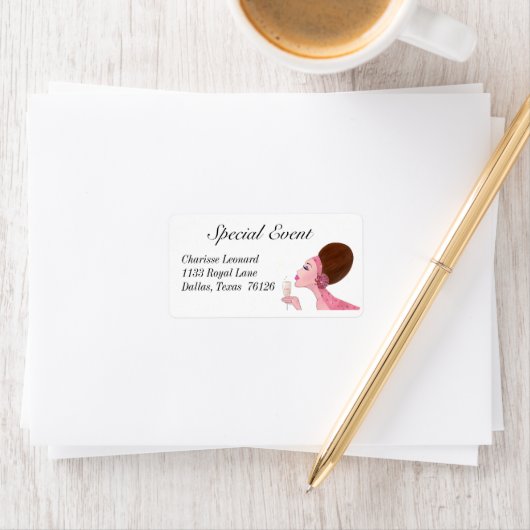 étiquette de adresse "Champagne Diva" (En situation)