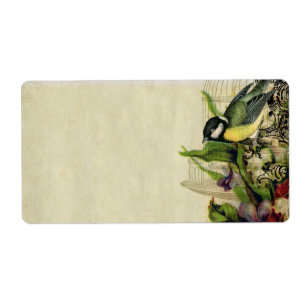 Étiquette de adresse Chanson jaune Cage d'oiseaux 