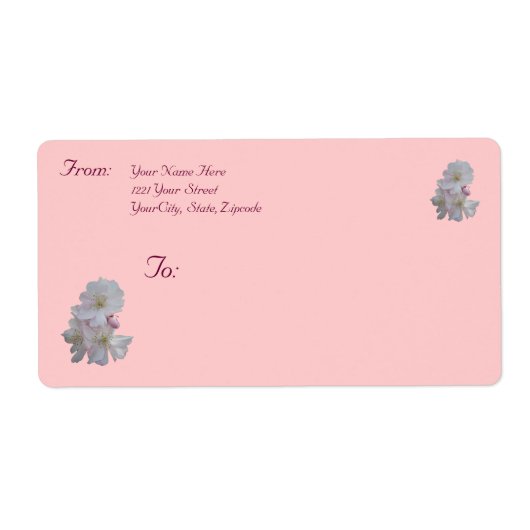 Étiquette de adresse Cherry Blossoms (Devant)