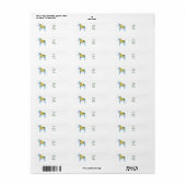 Étiquette de adresse Cheval Daffodil (Feuille entière)