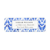 ÉTIQUETTE DE ADRESSE CHEVRON BLEU INDIGO WATERCOLO (Devant)