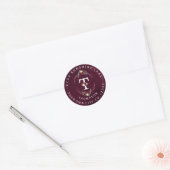 Étiquette de adresse circulaire Monogramme Floral  (Enveloppe)
