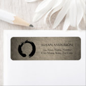 Étiquette de adresse circulaire zen (En situation)