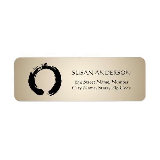 Étiquette de adresse circulaire zen (Devant)