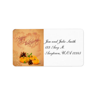 Étiquette de adresse Citrouille de Thanksgiving