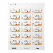 Étiquette de adresse citrouille rustique (Feuille entière)