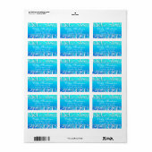 Étiquette de adresse Classy Winter Blue Flouriture (Feuille entière)